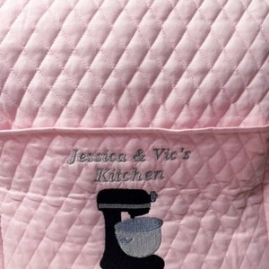 Quilted personalized embroidered Kitchen Stand mixer cover fits 3.5-4.5-5-6-7-8qt image 3