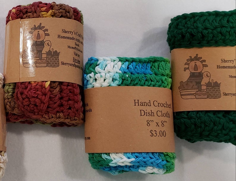 Crocheted Dish cloths set of 3 image 3