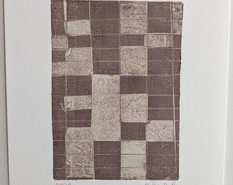 Original Art | Mosaic - Wine |   Monotype print on paper