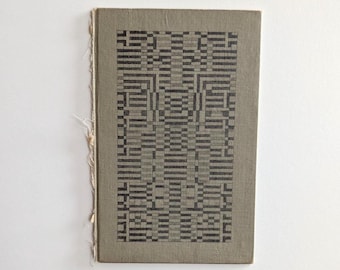Graphite Drawing on Vintage Cloth Book Cover | Original Art | Weaving Manuscript