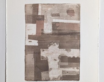 Original Art | Hand-Printed Monotype | Tectonic | Wall Art on Paper