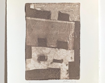 Original Art | Hand-Printed Monotype | Pylon | Wall Art on Paper