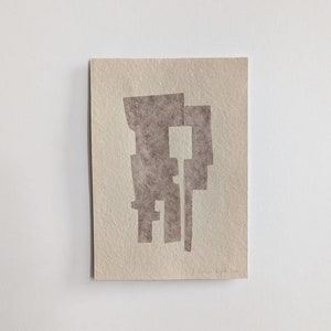 Collage di carta originale / Bugnato / Carta abaca fatta a mano / Astratto minimo