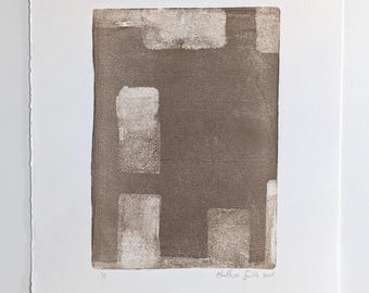 Original Art | Hand-Printed Monotype | Caer | Wall Art on Paper
