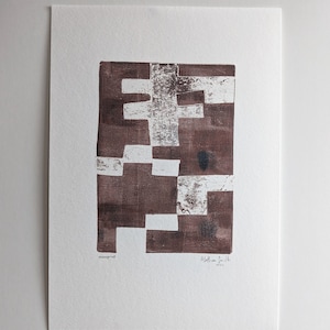 Arte originale / Blocchi - Vino / Stampa monotipo su carta / Senza cornice