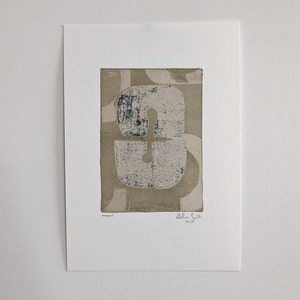 Arte originale / MCM Magnets Moss / Stampa monotipo su carta / Senza cornice