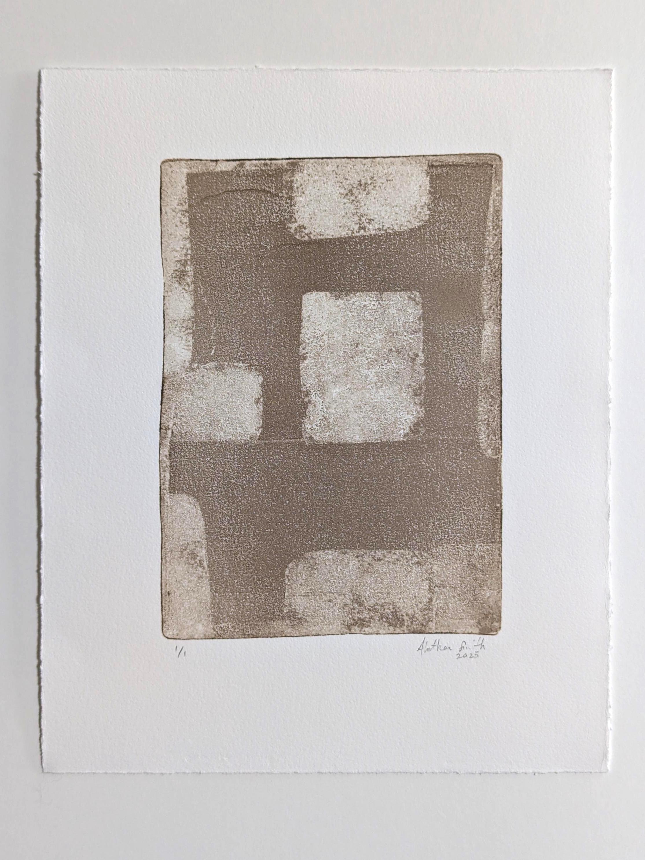 Original Art Hand-Printed Monotype Aperture II Wall Art on Paper