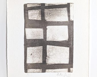 Original Art | Hand-Printed Monotype | Lattice | Wall Art on Paper