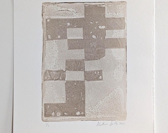 Original Art | Hand-Printed Monotype | Tephra | Wall Art on Paper