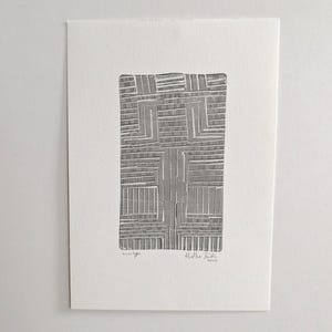 Arte originale / Trama / Stampa monotipo con grafite su carta / Senza cornice