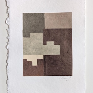 Collage di carta originale / Ply / arte astratta minimale su carta fatta a mano