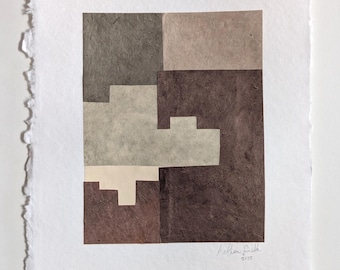 Original paper collage  | Ply | minimal abstract art on handmade paper