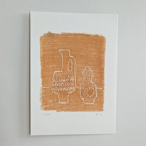 Originale / Ceramica MCM / Stampa monotipo su carta / Senza cornice