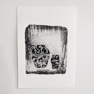 Original | Textured Vessels |   Monotype print on paper | Unframed