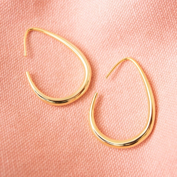 Gold Threader Hoop Earrings Gold Threader Earrings Gold Minimal Earrings Hoop Minimal Earrings Dangle Janna Conner