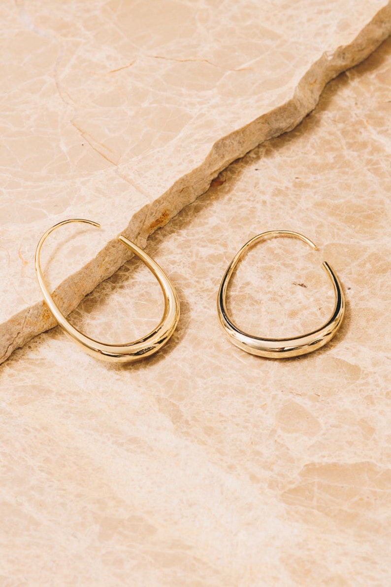 Gold Threader Hoop Earrings Gold Threader Earrings Gold Etsy