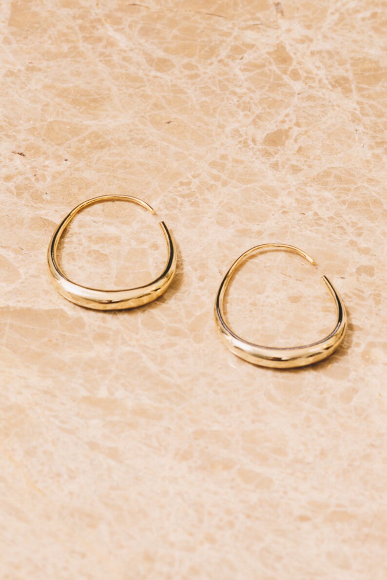 Gold Threader Hoop Earrings Gold Threader Earrings Gold Etsy