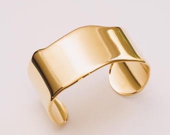Mirage Wide Cuff Bracelet | Gold Plated & Stainless Steel | Janna Conner