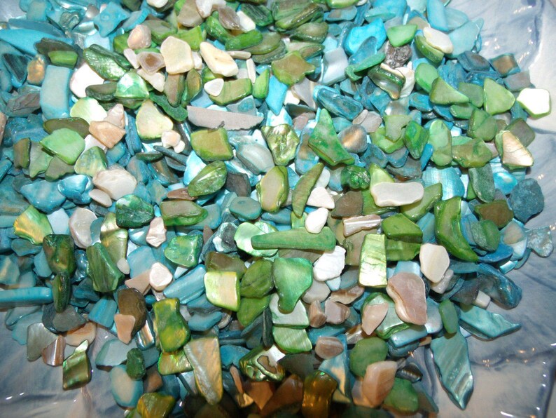 Ivory Turquoise Blue Green Crushed Seashells Sea Shells Mix - Etsy