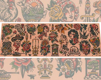 Sailor Jerry Tattoo Flash Design (Style B) Wall Art - (Old School