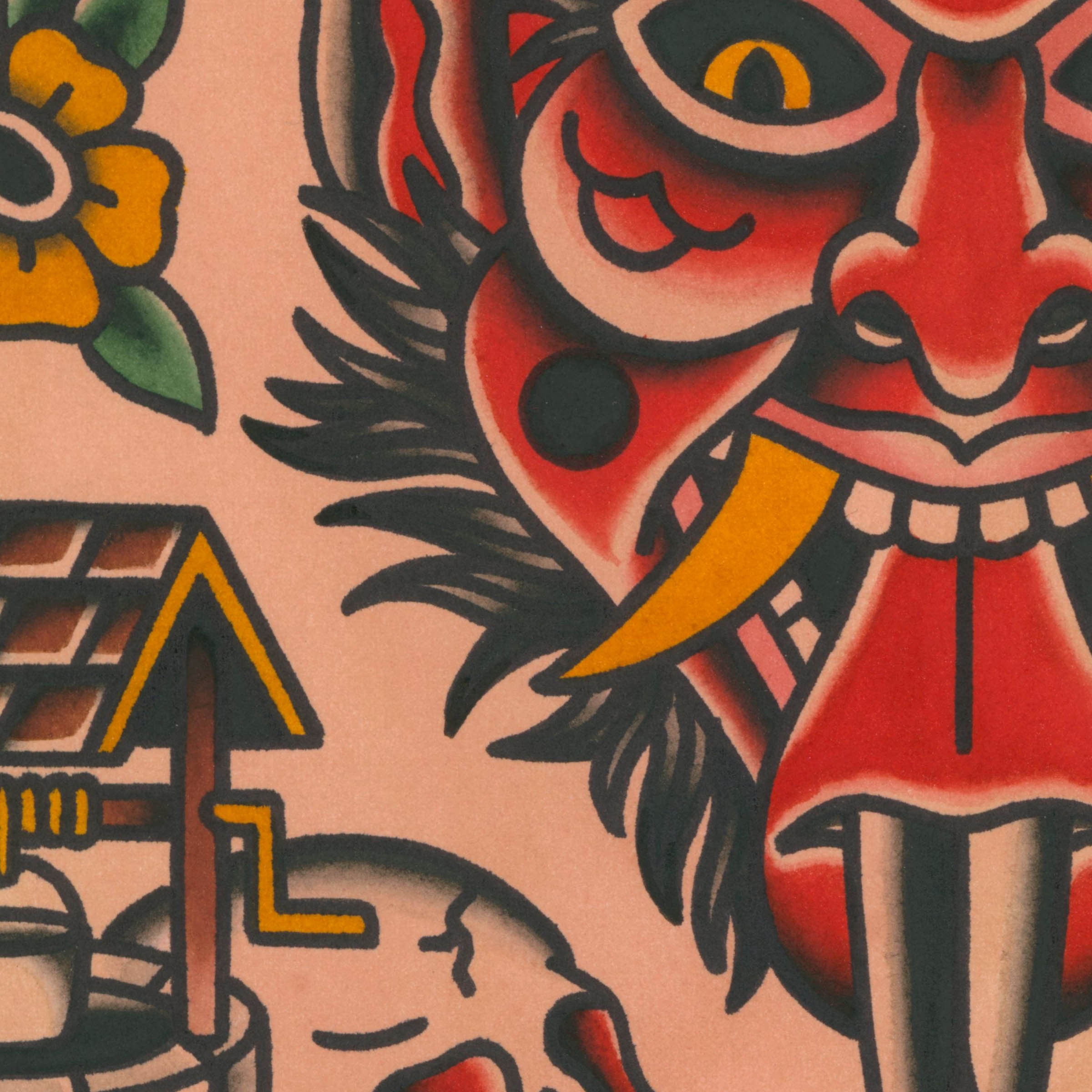 Devil & Dagger Traditional Tattoo Flash Sheet (11x14) - Etsy