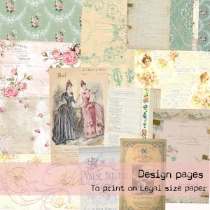 Antike Papiere, Vintage Tapete, Vintage Papiere, Design Papiere - zum ausdrucken, für Journaling und Kunst, digitaler Download