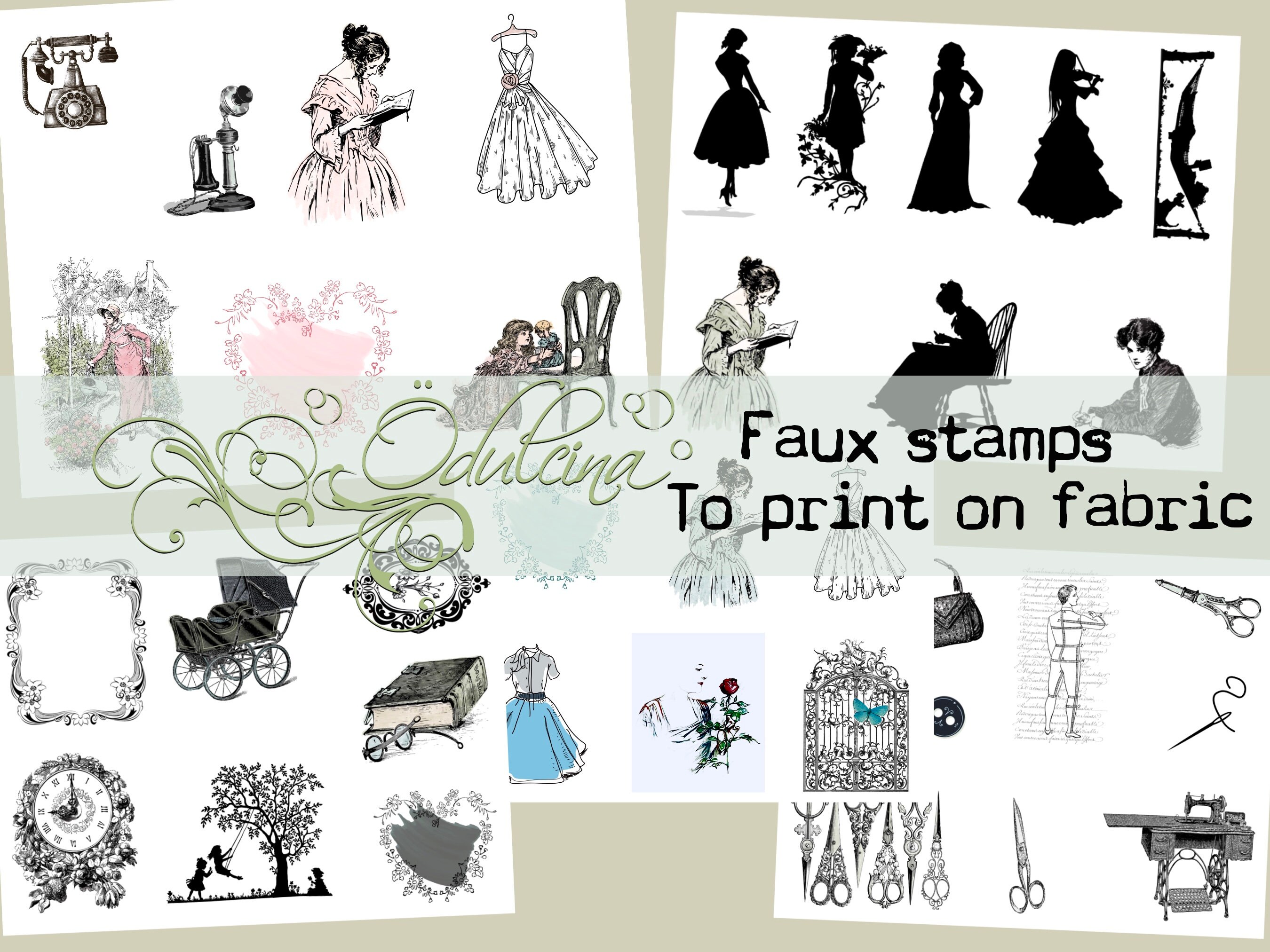 Faux Stamps Labels Digital Set Printable for Junk Journal - Etsy