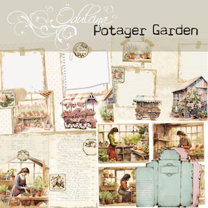 Potager Garden - kit digitale da stampare per junk journal, scrapbooking e artigianato, di Odulcina