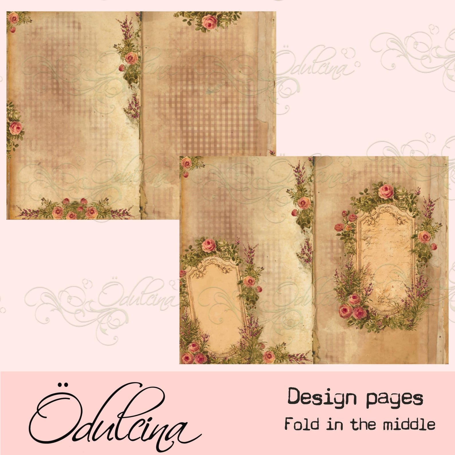 Vintage Botanical Roses Digital Kit | Floral Junk Journal Printable ...