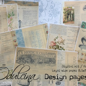 Designpapier #2, Vintage Wallpaper - Antik Papiere - Printable für Journaling und Kunst, digitaler Download