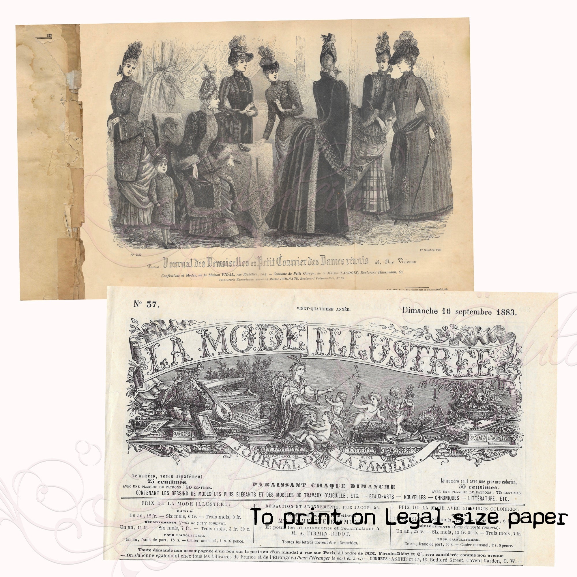 Legal Size Printable Vintage Documents & Legal Papers - Etsy