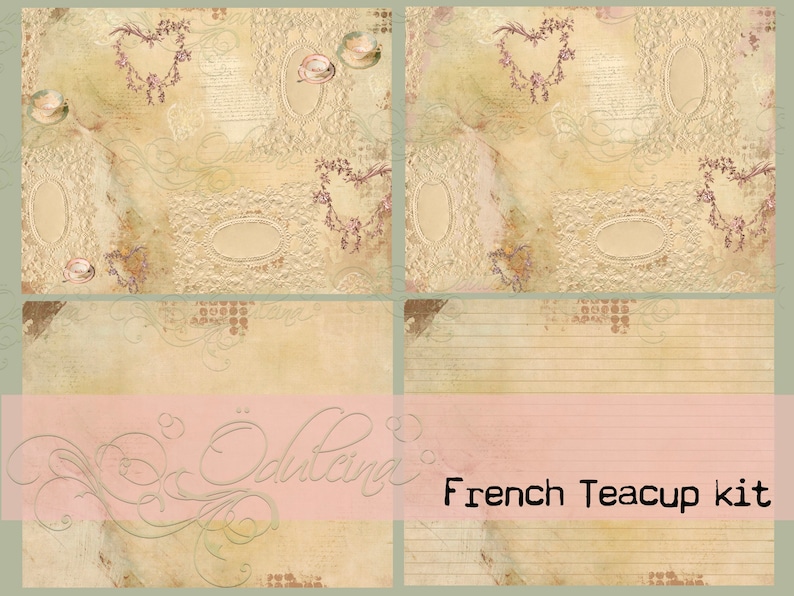 French Teacup Kit Digital Download Antique Papers Etsy