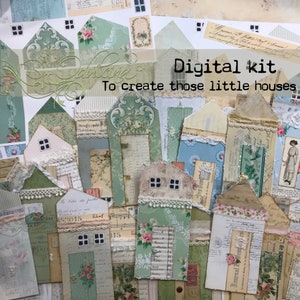 Little House Ephemera kit, Printable, Tag creation, Junk Journal decoration, Digital Download, Shabby Chic style, Odulcina