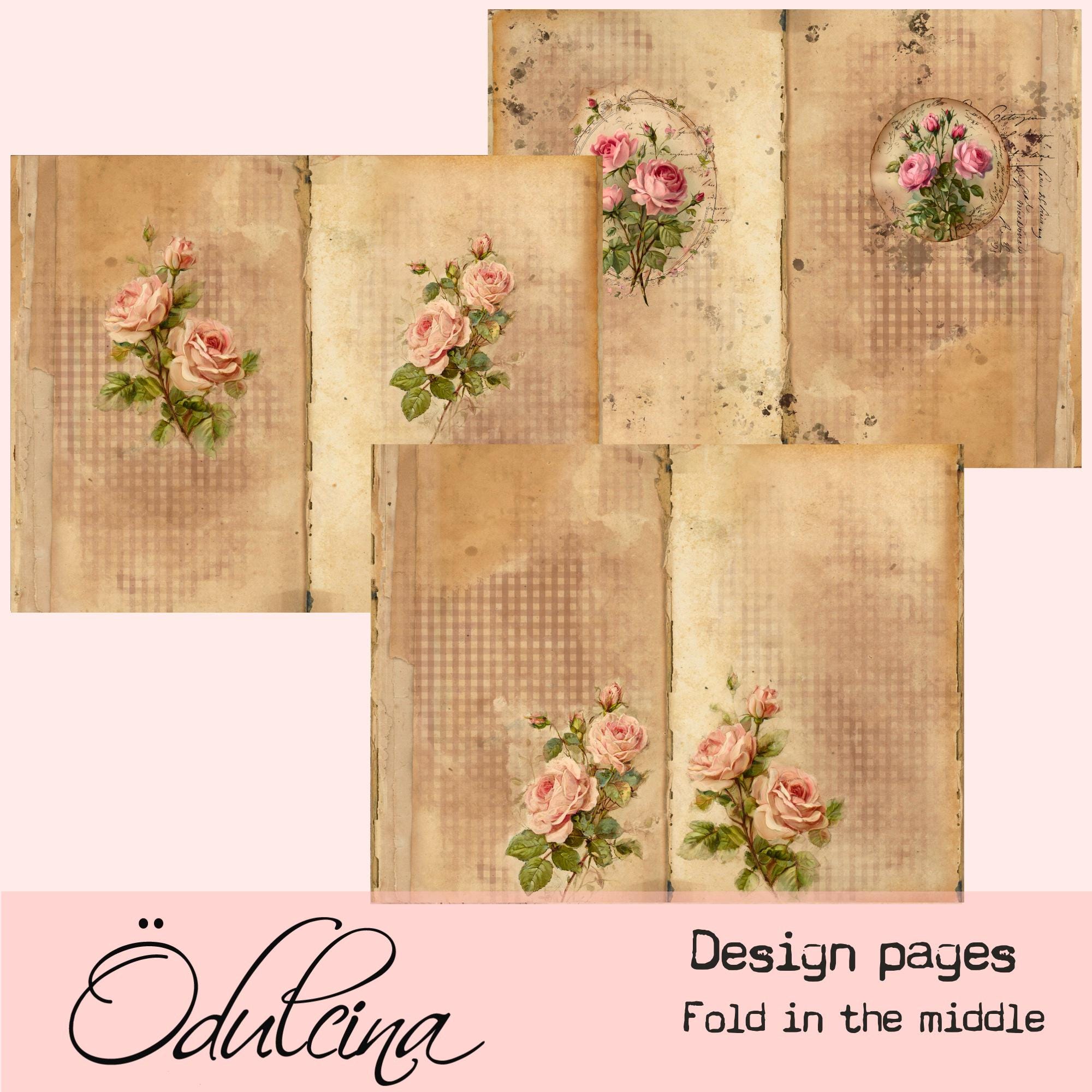 Vintage Botanical Roses Digital Kit | Floral Junk Journal Printable ...