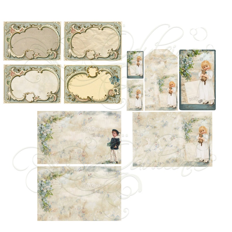 Ephemera Kit for Me Not Flowers Digital Etsy