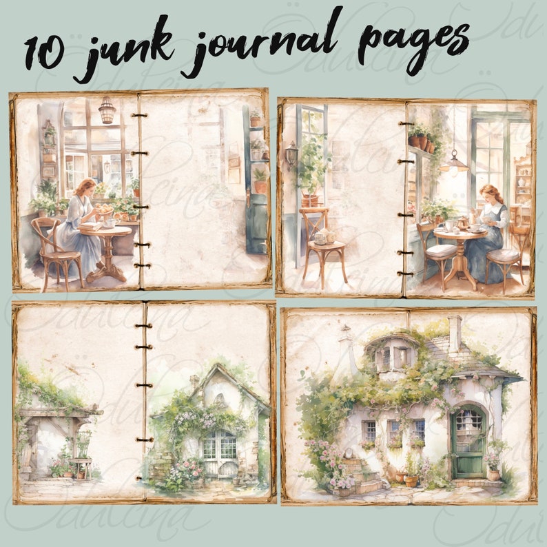 Sweet Home Kit, Junk Journal Houses and Coffee Shop, Digital Download ...