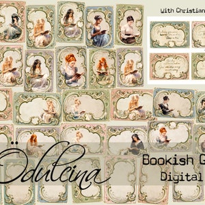 Kit digitale Bookish Girls, stampabile, per la creazione di effimeri diari spazzatura - Credenti cristiani, stile vittoriano vintage - Odulcina