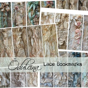 Kit imprimable de signets de dentelle - signet de robes de dentelle, signet shabby chic, signets pour des femmes