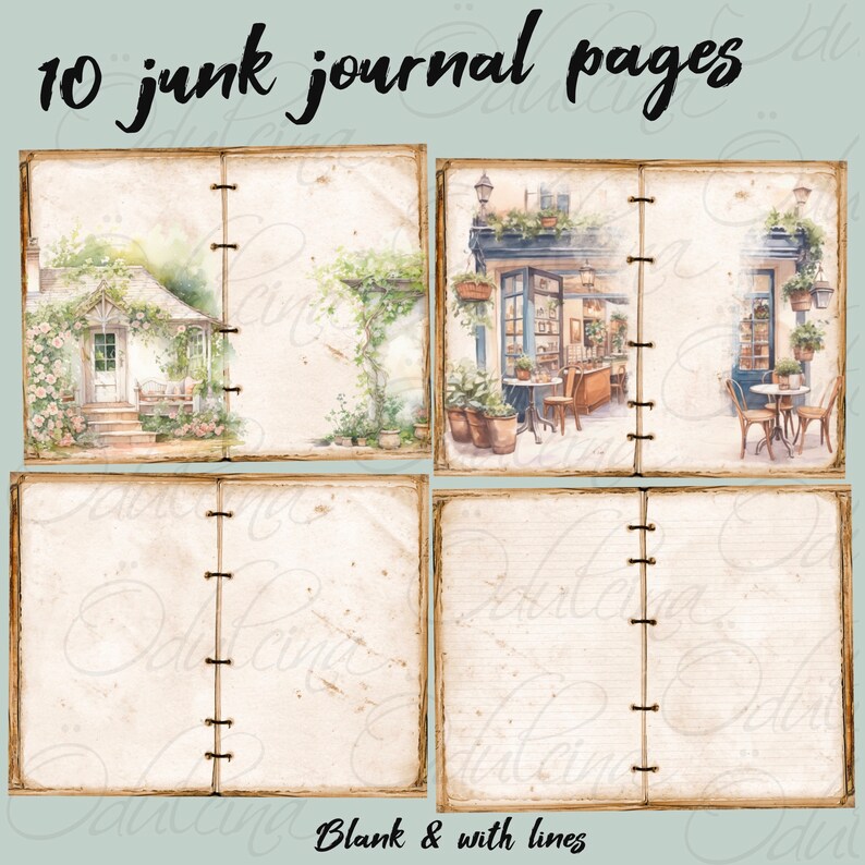 Sweet Home Kit, Junk Journal Houses and Coffee Shop, Digital Download ...