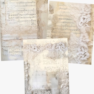 Lace Love Digital Set, Shabby Printable, Lace Paper, Grungy Paper ...