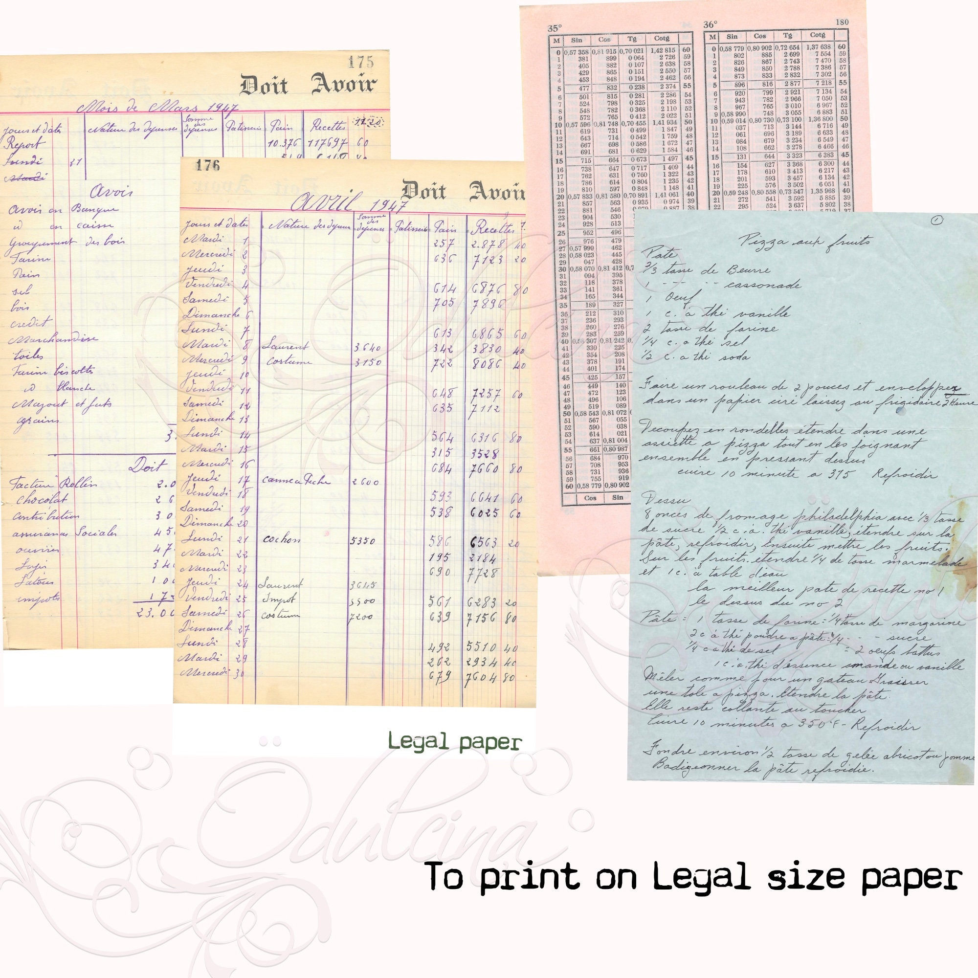 Legal Size Printable Vintage Documents & Legal Papers - Etsy