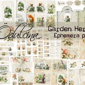 Ephemera Garden Kräuter Digital Kit, für Junk Journal, Notizbücher, Scrapbooking, Rosen, Samen Umschlag - Christian Believers Zitate