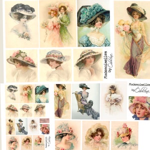 Mademoiselles, vintage lady & girl photos for junk journal ephemera - Printable for Journaling and Art, digital download