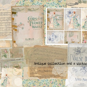 Antieke collectie en een Victoriaanse damekit, afdrukbaar, digitale download, junk journal - Scrapbooking, kaarten, collage door Odulcina
