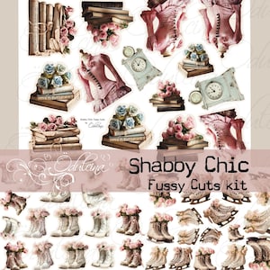 Kit de découpe difficile shabby chic, éphémère de journal indésirable - imprimable pour la journalisation et l'art, téléchargement numérique - Odulcina