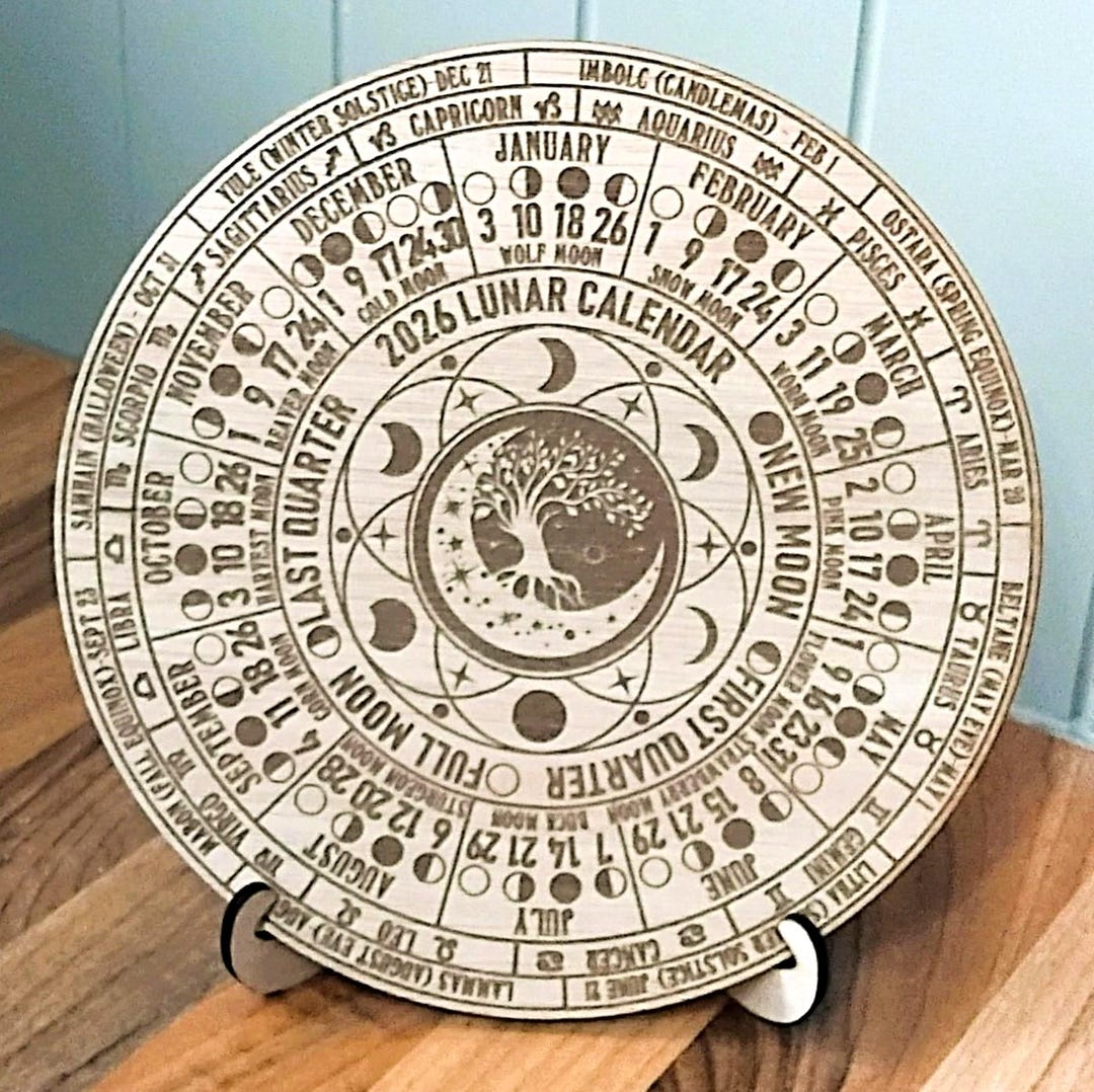2026 Tree of Life Lunar Calendar: Wooden Pagan Wheel of the Year - Etsy UK