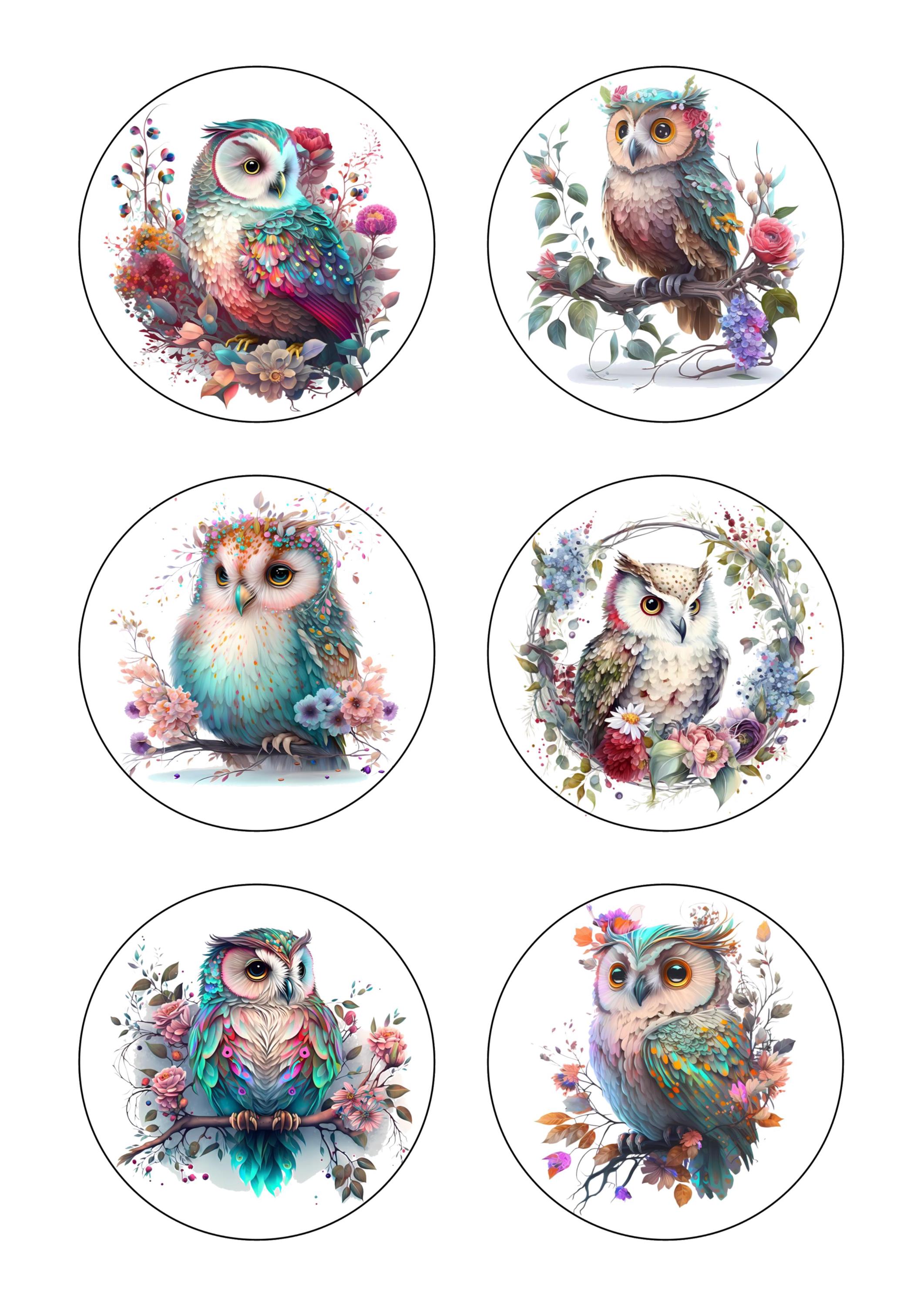 Owl Card Making Toppers - Self Adhesive Craft Stickers, 88mm, 12 Pack ...