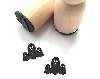 Three Ghosts Mini Stamp - 1.9cm Wood Mounted Rubber Stamp