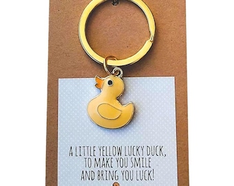 Porte-clés jaune porte-bonheur : breloque pour sac, cadeau porte-bonheur pour les examens, nouvel emploi