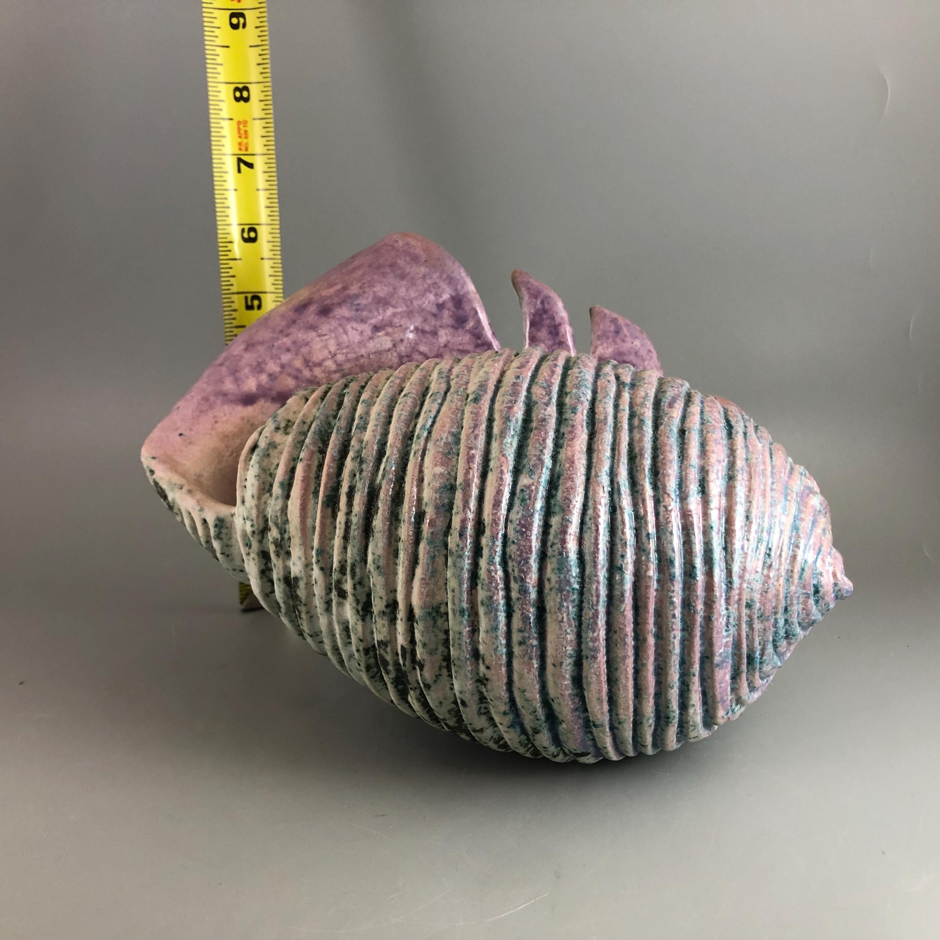 Shell Potery Sculpted Sea Shell Pottery Art: Beach House Decor, Set of 2 - Etsy